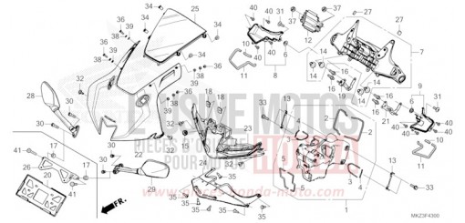 PANNEAU SUPERIEUR/MIROIR CBR600R3R de 2024